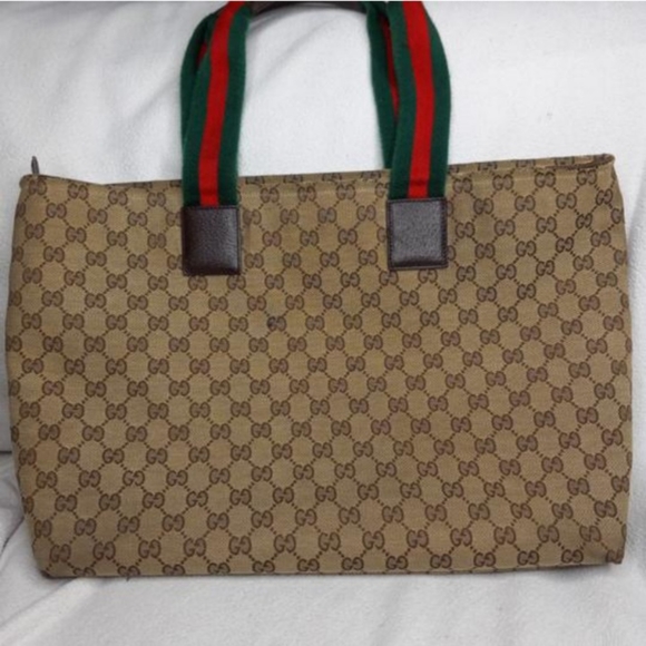 Authentic Gucci GG Monogram Supreme Sherry Web Diaper Tote Bag - Picture 3 of 11